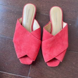 Rebecca minkoff red suede slides